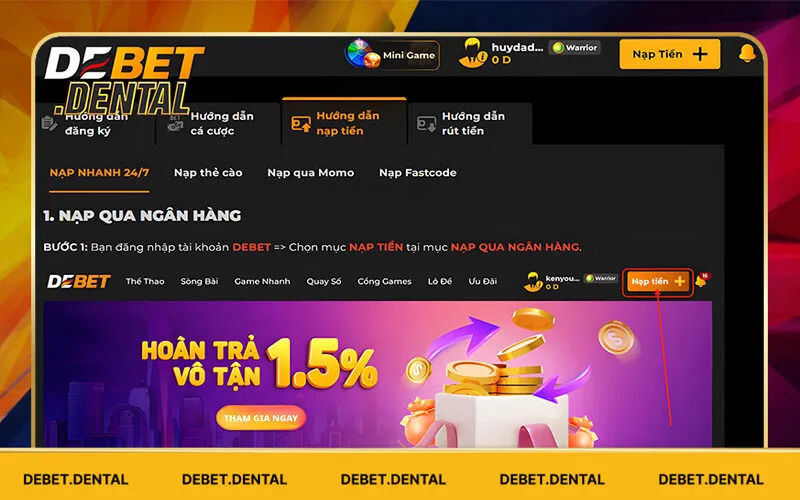 Nạp Tiền Debet | Đa Dạng Phương Thức Giao Dịch Siêu Tốc