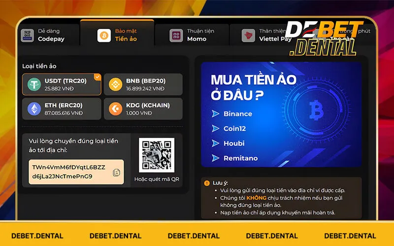 Nạp Tiền Debet | Đa Dạng Phương Thức Giao Dịch Siêu Tốc 3 Tiền ảo