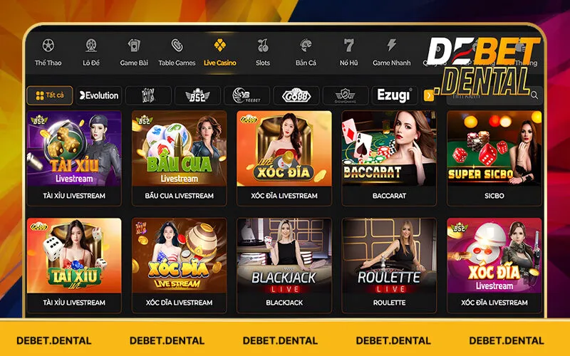 Casino Debet | Nơi Mang Đến Đa Dạng Cung Bậc Cảm Xúc 1 Tổng quát về danh mục Casino Debet